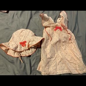 Gymboree infant girl 6 month dress and hat